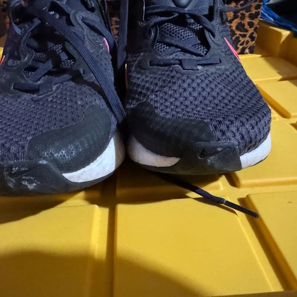 Nike Black and Pink Athletic Shoes with Mesh Upper